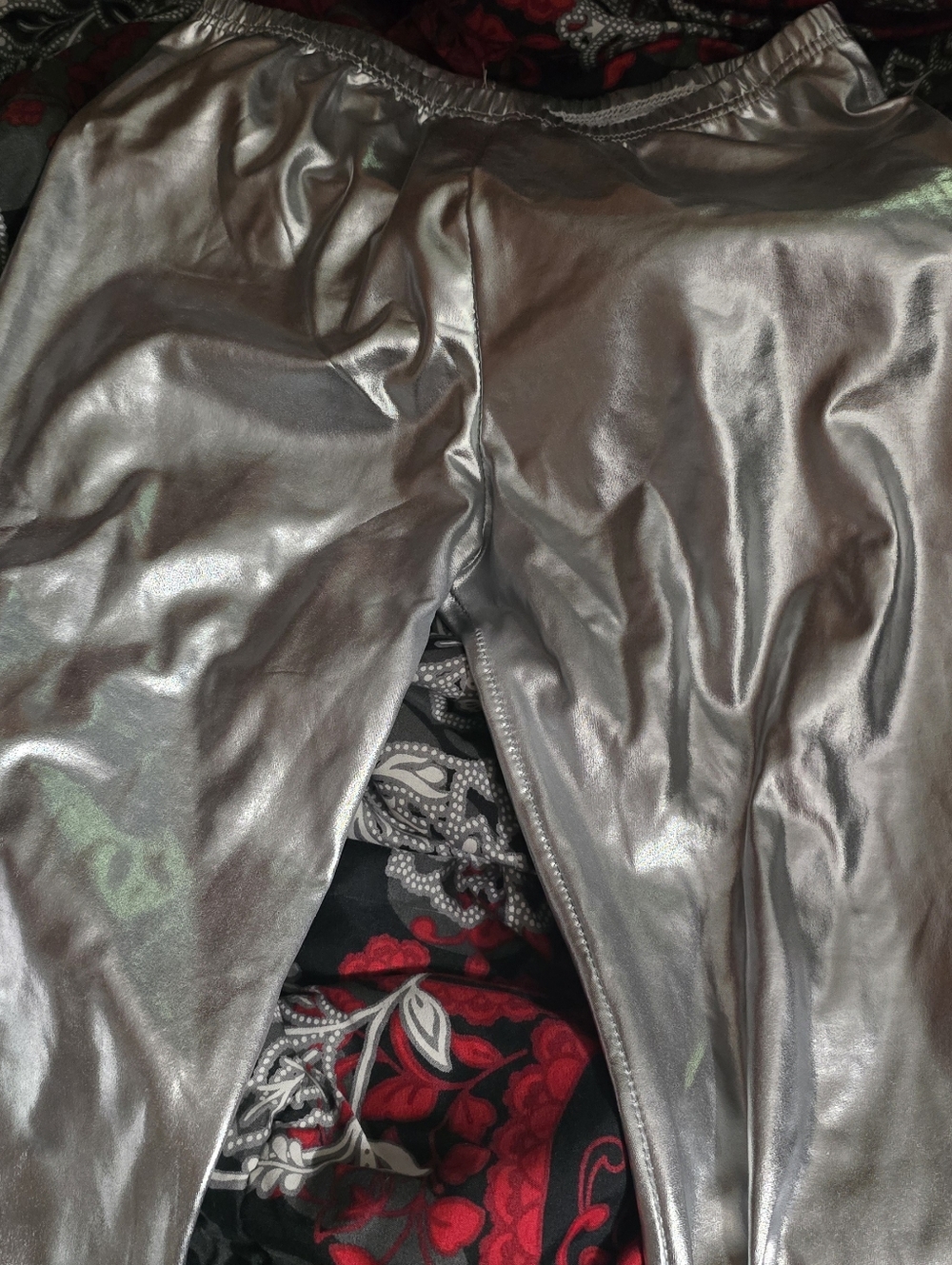 Silver Metallic Leggings